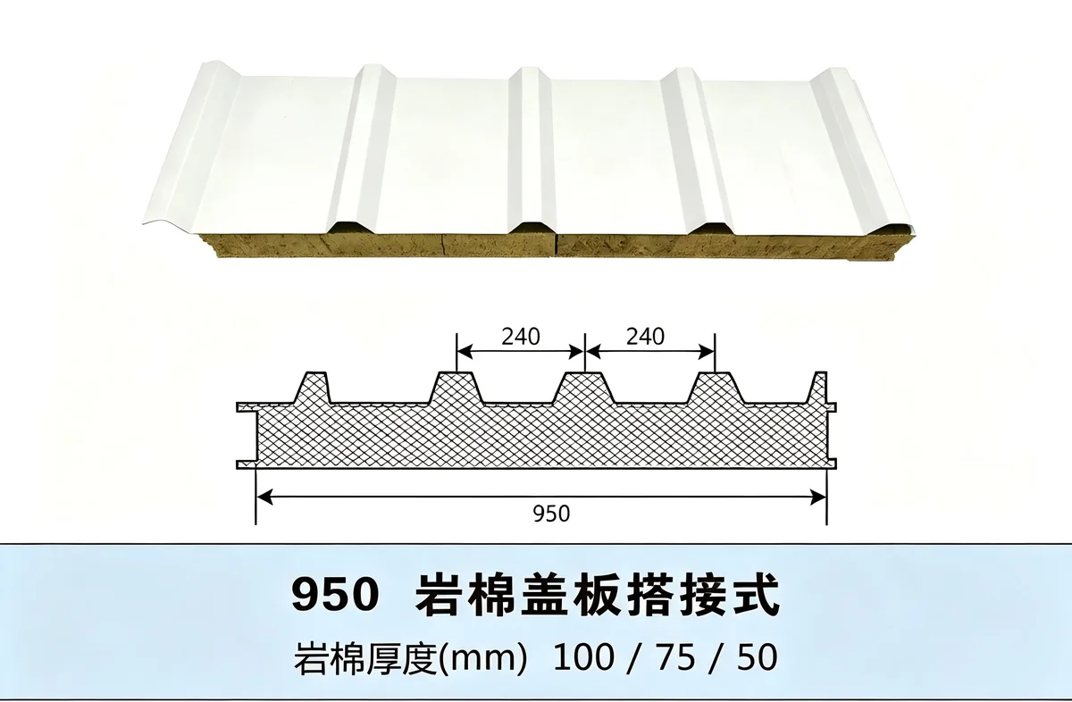 950岩棉盖板搭接式